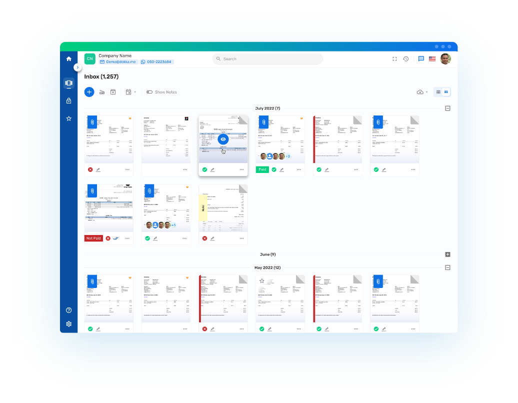 DOKKA virtual desk - dashboard view