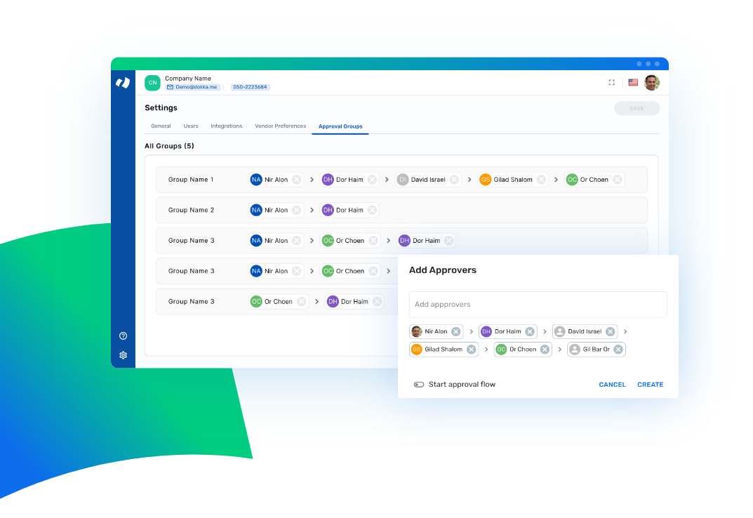 Automated approval workflows in DOKKA - create approval view