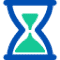 Hourglass Green & Blue Colour Icon