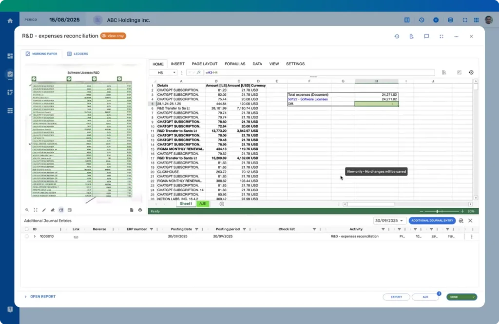 account reconciliation software by dokka